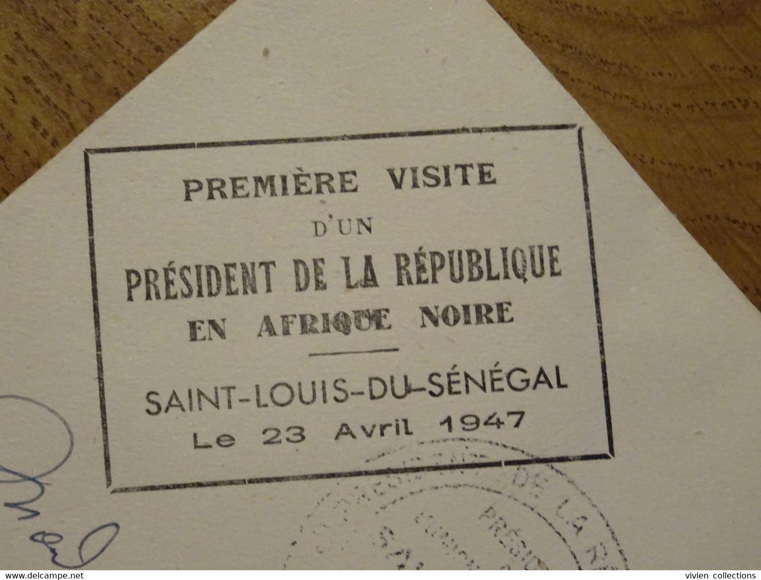 France Colonie Française Timbres Mauritanie Lettre 1ere Visite Président De La République à Saint Louis Du Sénégal 1947 - Brieven En Documenten