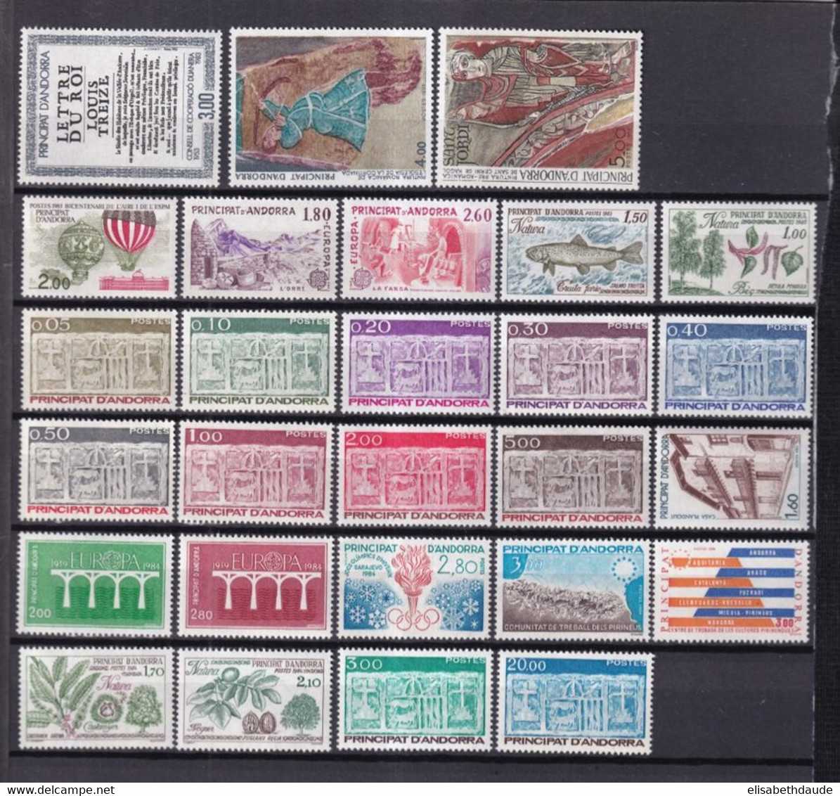 ANDORRE - ANNEES COMPLETES 1983 + 1984 YVERT N°310/336 ** MNH - COTE 2017 = 50.5 EUR. - - Années Complètes