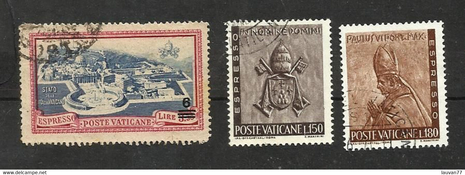 Vatican EXPRES N°7, 17, 18 Cote 4.10€ - Priority Mail