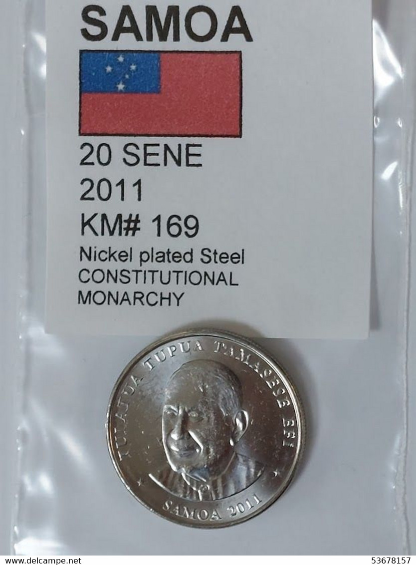 Samoa - 20 Sene, 2011, Unc, KM# 169 - Samoa