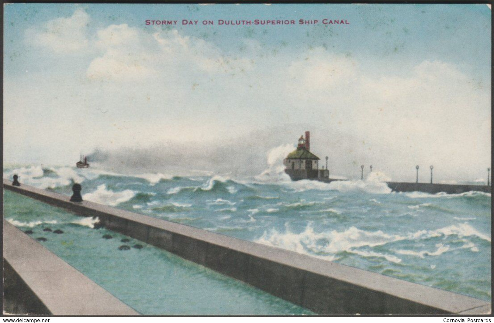 Stormy Day On Duluth-Superior Ship Canal, Minnesota, C.1910 - VO Hammon Postcard - Duluth
