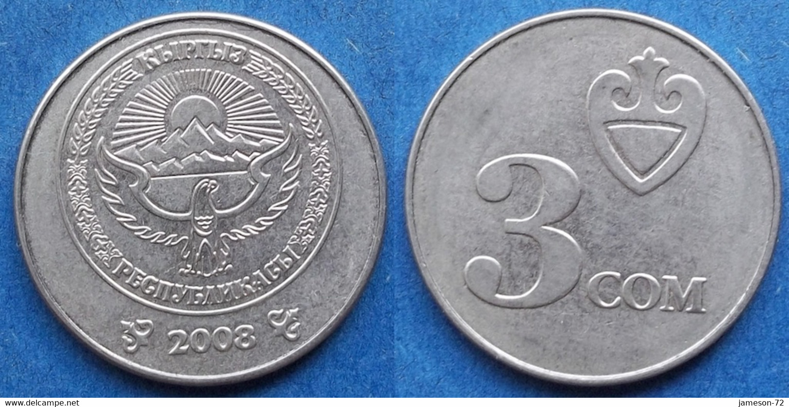 KYRGYZSTAN - 3 Som 2008 KM# 15 Independent Republic (1991) - Edelweiss Coins - Kyrgyzstan