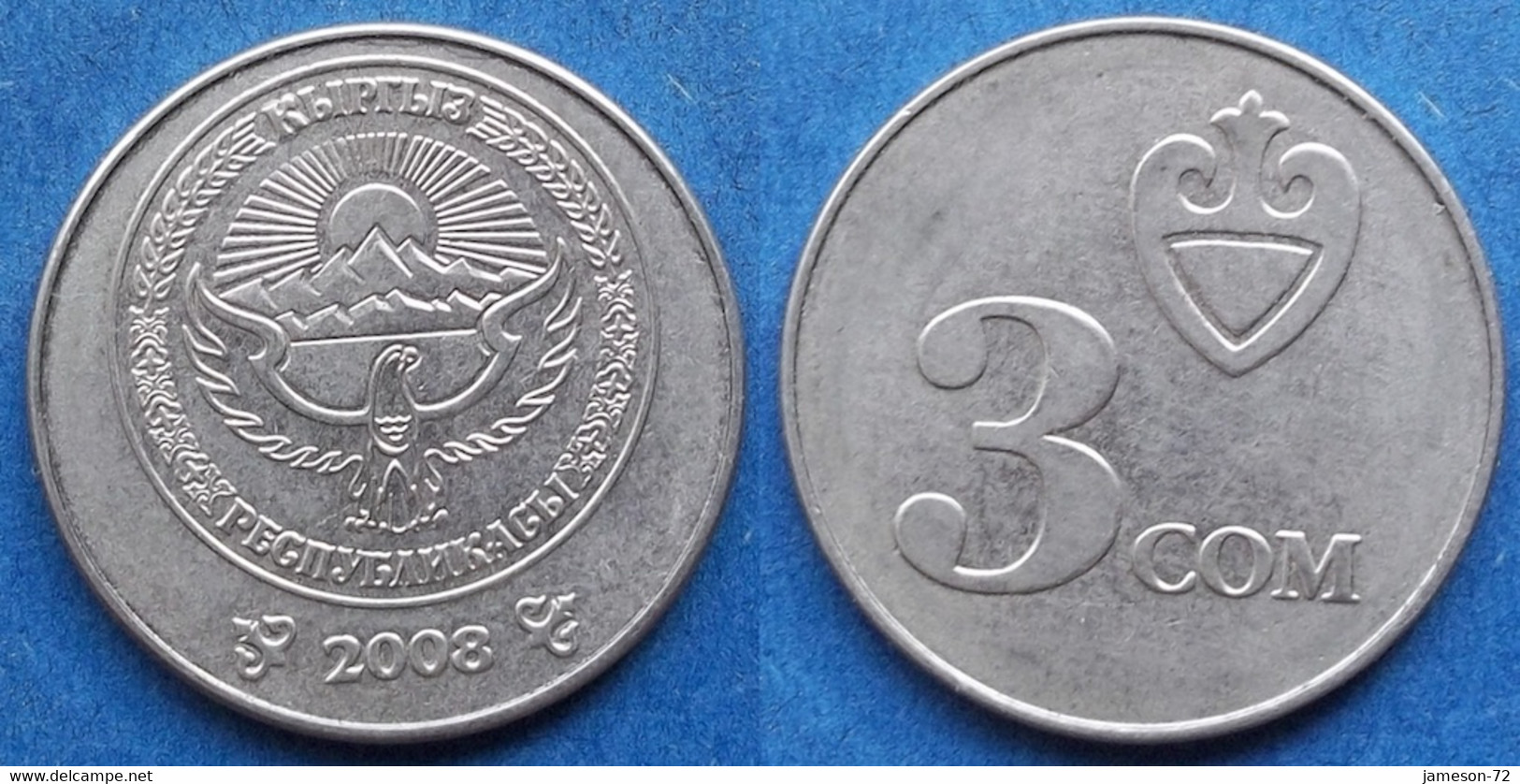 KYRGYZSTAN - 3 Som 2008 KM# 15 Independent Republic (1991) - Edelweiss Coins - Kirghizistan