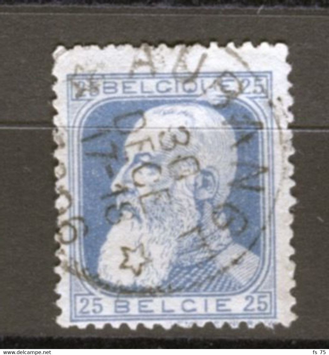 BELGIQUE - COB 76 - 25C BLEU RELAIS A ETOILES AUBANGE - 1893-1900 Fine Barbe