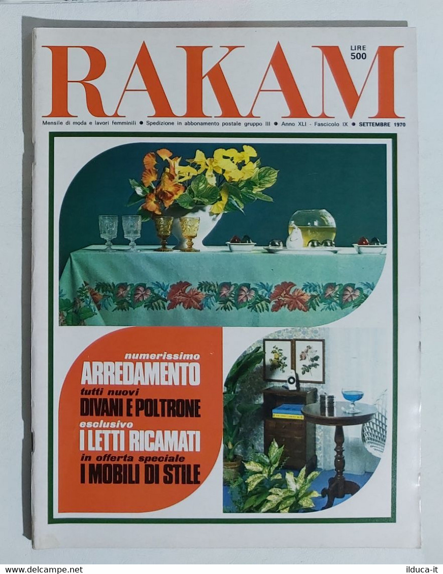 08715 Rivista Ricamo Moda 1970 - Rakam A. XLI N. 9 - Rusconi - Fashion