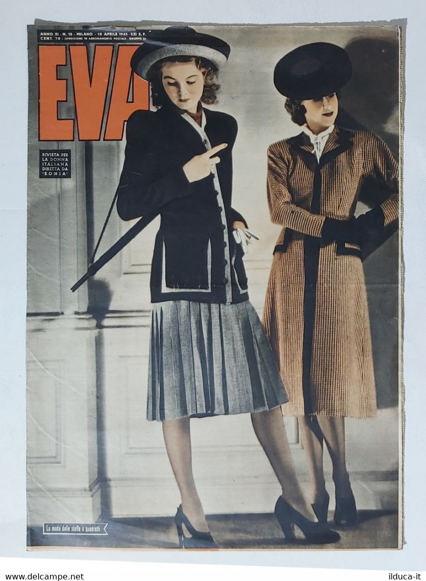 09142 EVA 1943 A. XI N. 15 - La Moda Delle Stoffe A Quadretti - Fashion