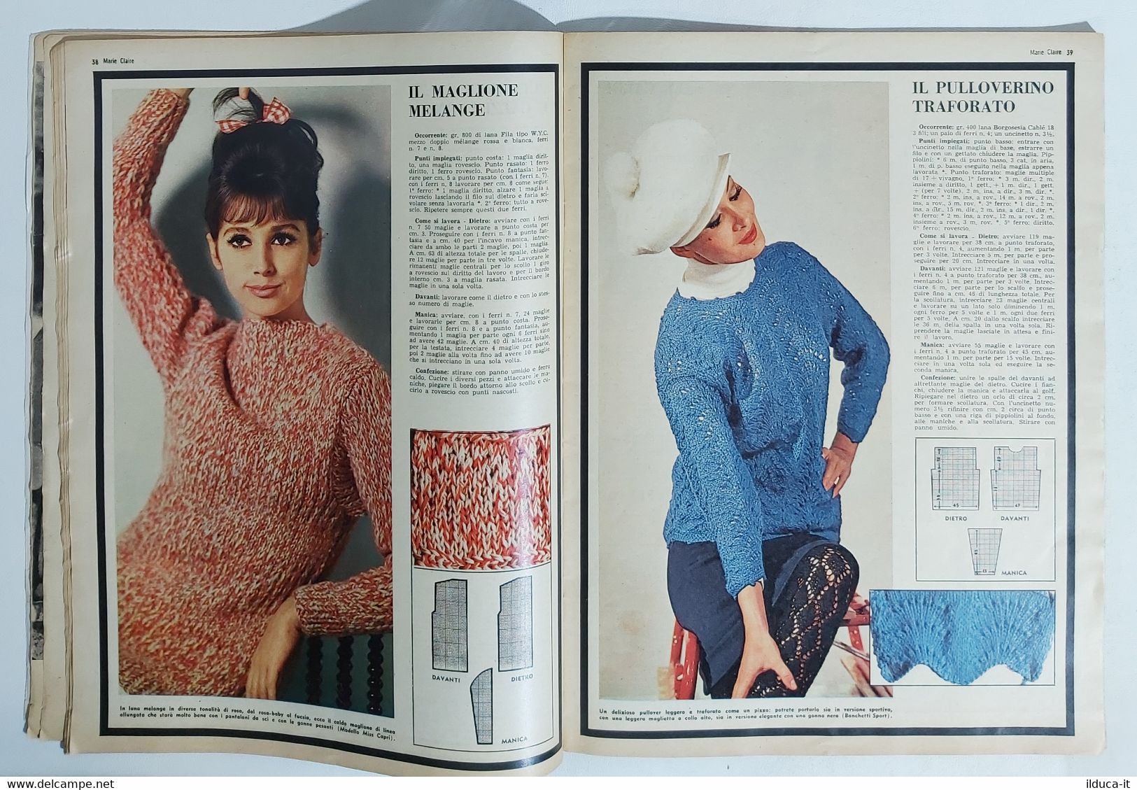 09760 MARIE CLAIRE 1964 A. XVI N. 4 - Paolo VI / Maglia / Uncinetto - Moda