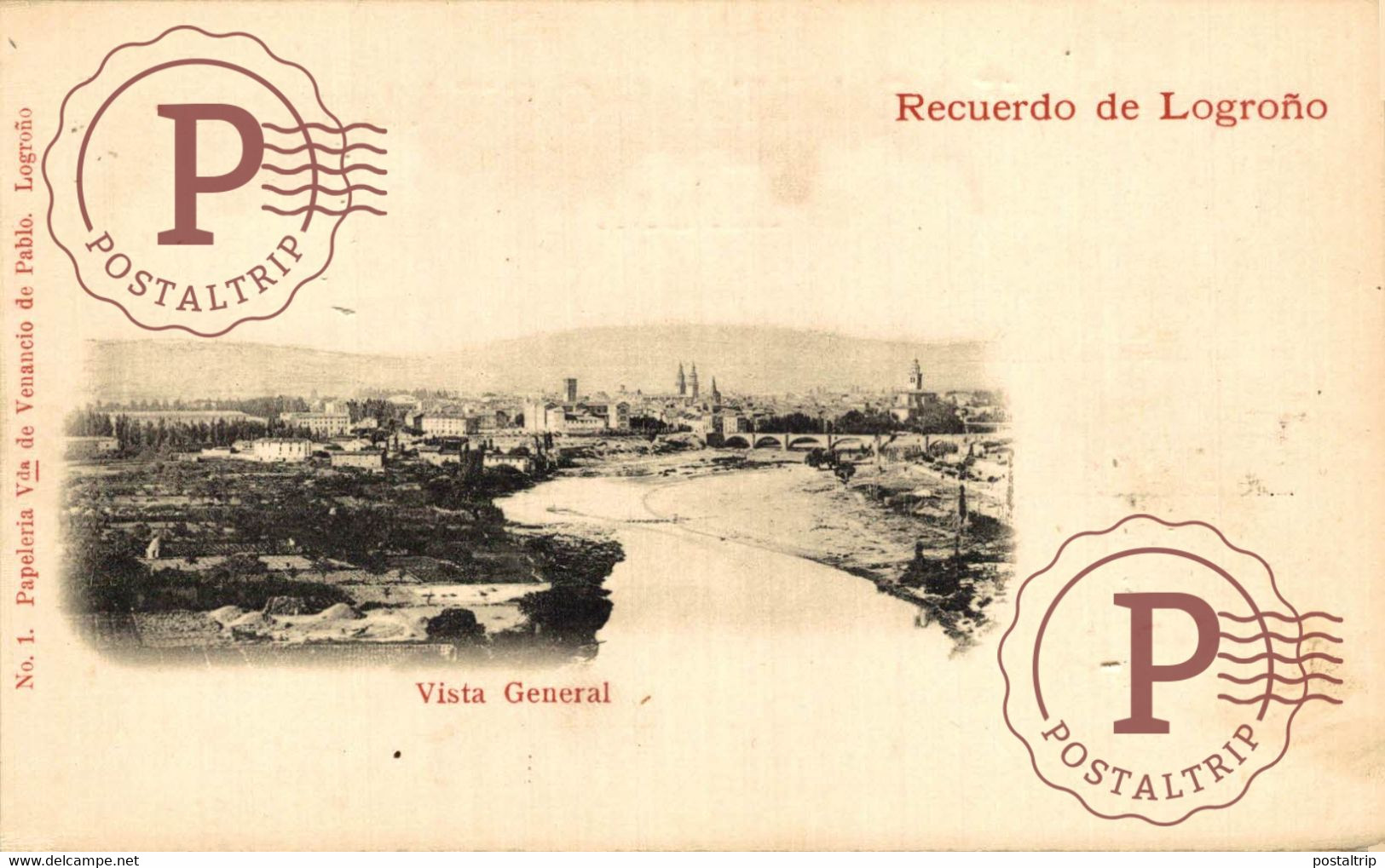 LA RIOJA. RECUERDO DE LOGROÑO. VISTA GENERAL. - La Rioja (Logrono)