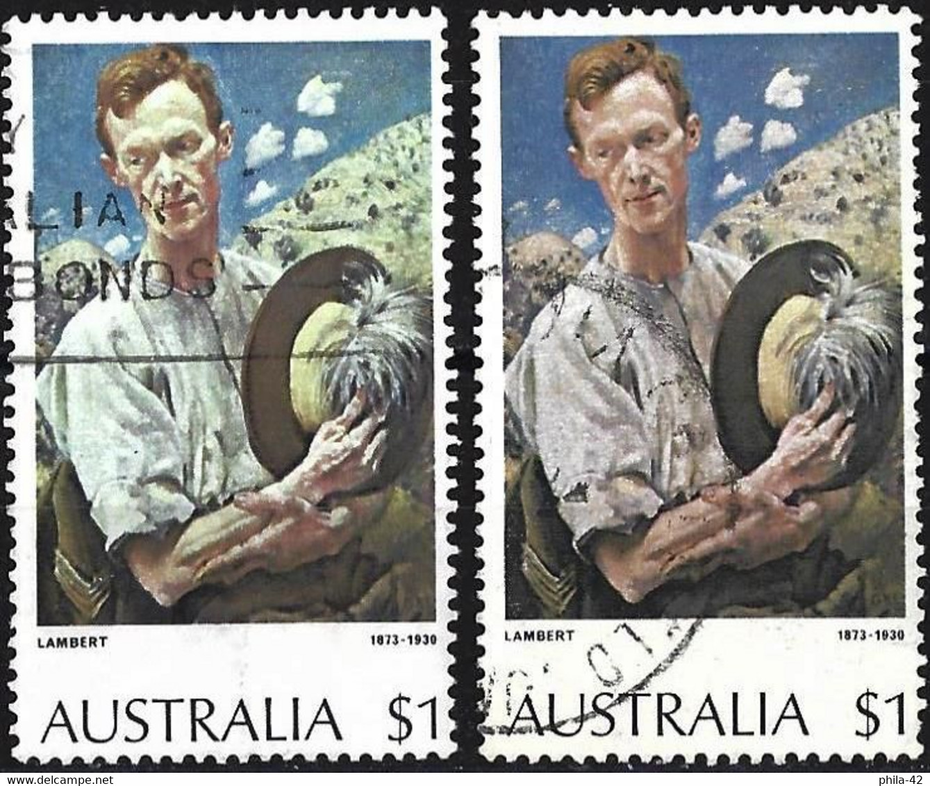 Australia 1974 - Mi 546 - YT 531 ( Painting By George Lambert ) Two Shades Of Color - Variedades Y Curiosidades