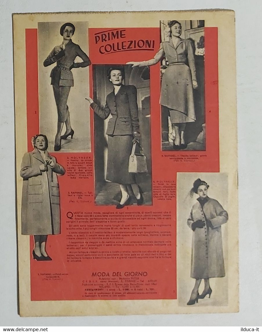 12686 Rivista - La Moda Del Giorno A. I N. 5 - Edizione Italiana 1949 - Moda