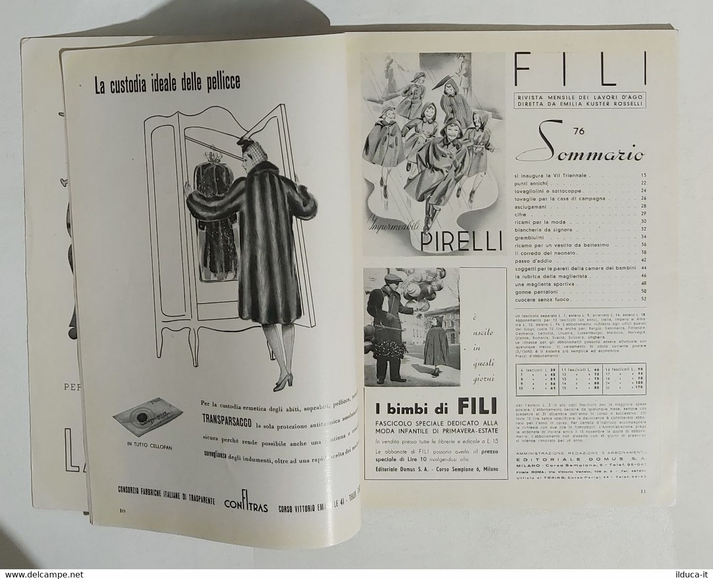 60744 Rivista Punto Croce - Fili N.76 Aprile 1940 - ED. Domus - Fashion