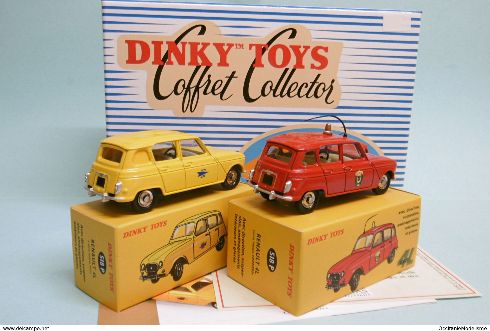 Dinky Toys / Atlas - COFFRET Renault 4L De Légende Pompiers + Postes Réf. 518 P Neuf NBO 1/43 - Dinky