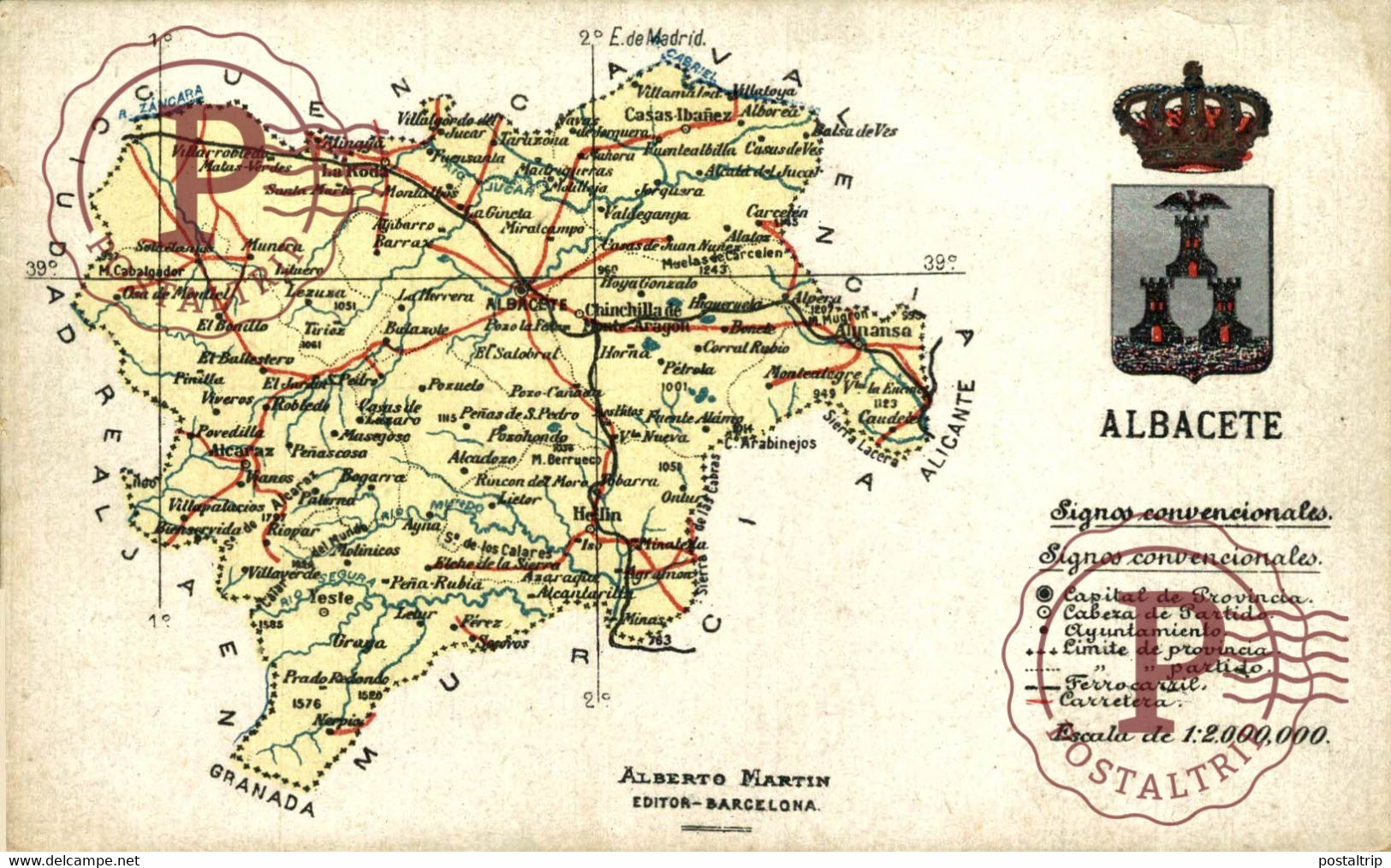 ALBACETE. MAPA. ALBERTO MARTIN. MAP. - Albacete