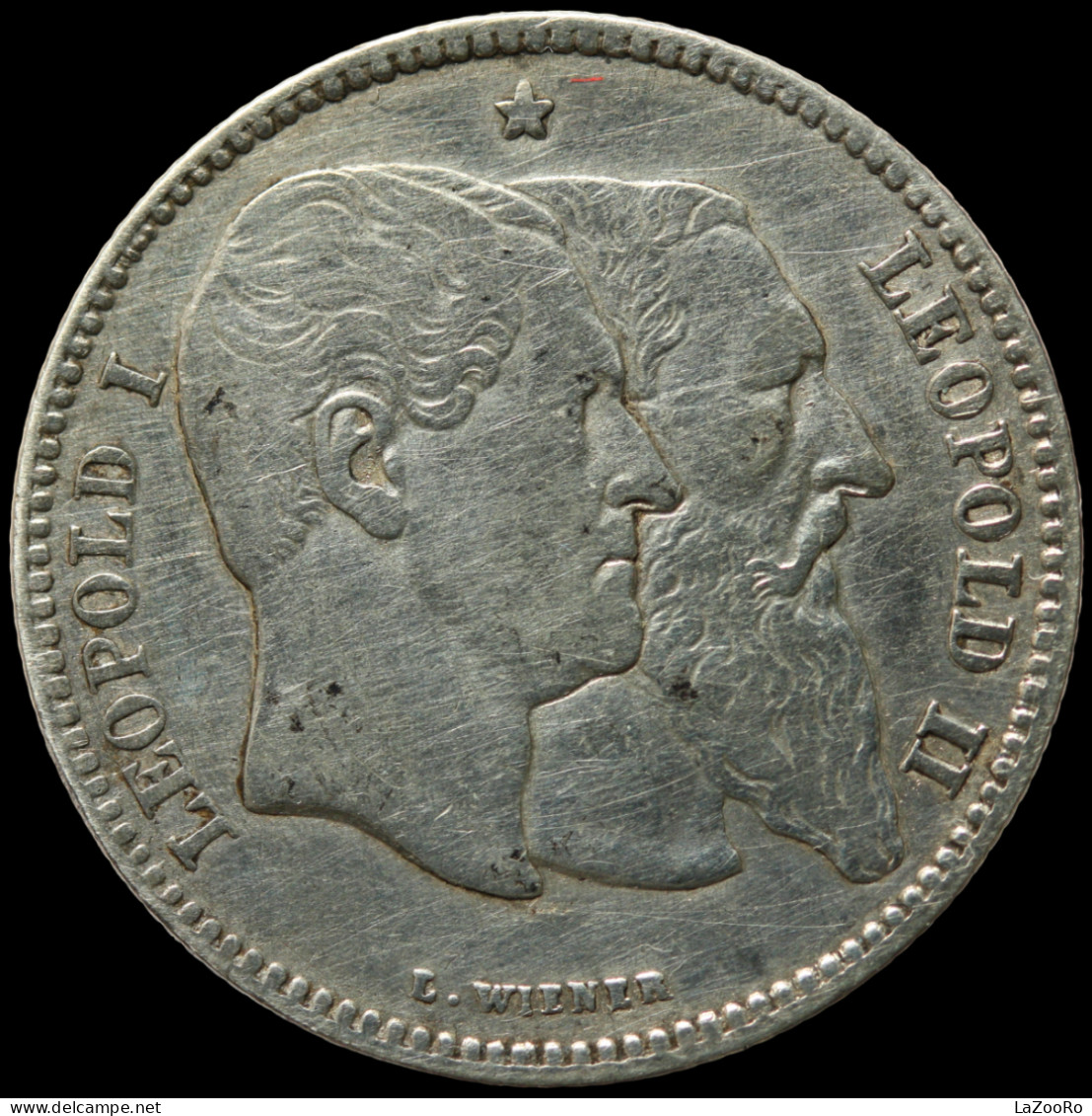 LaZooRo: Belgium 2 Francs 1880 VF / XF Scarce - Silver - 2 Francs