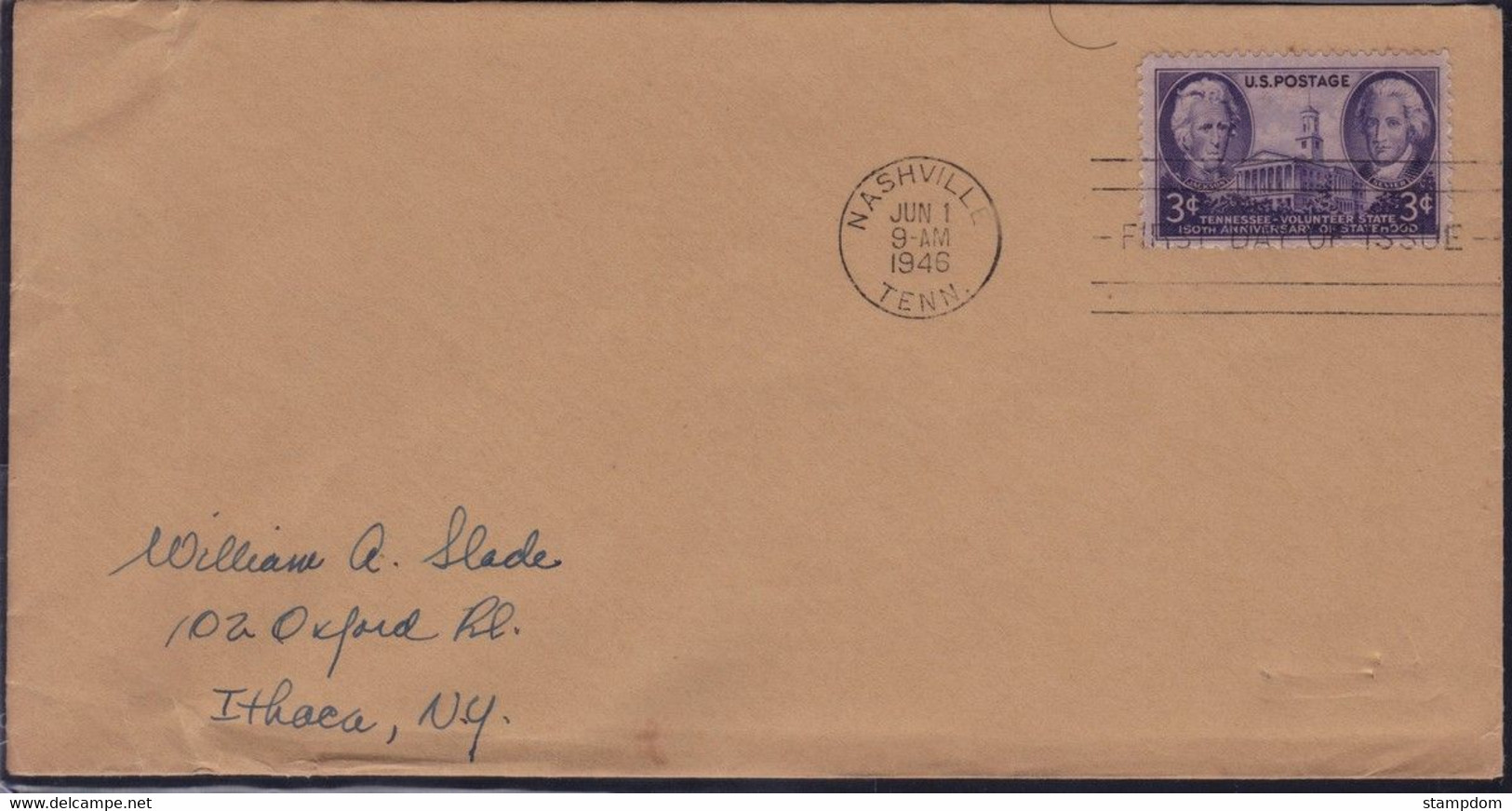 USA 1946 Tennessee - Volunteer State With FDC/FDI - Addressed @D4900 - 1941-1950