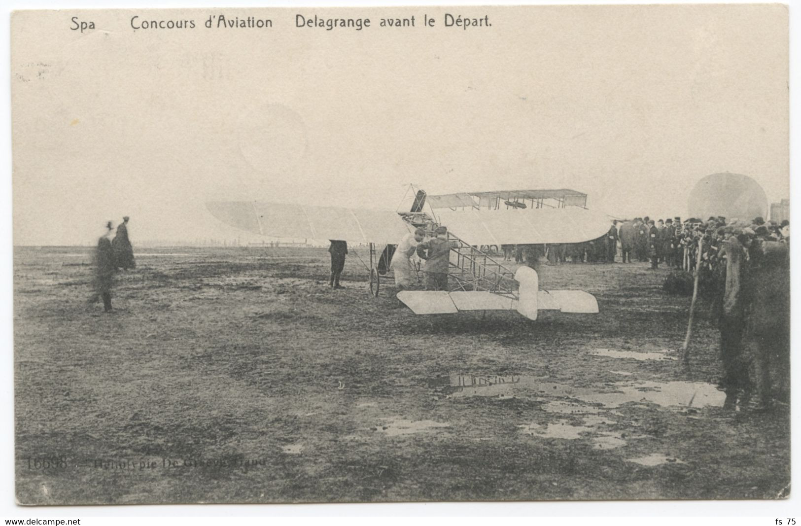 BELGIQUE - LIEGE - LOT DE 3 CARTES POSTALES - SPA - CONCOURS D'AVIATION - DELAGRANGE AVANT LE DEPART - Spa