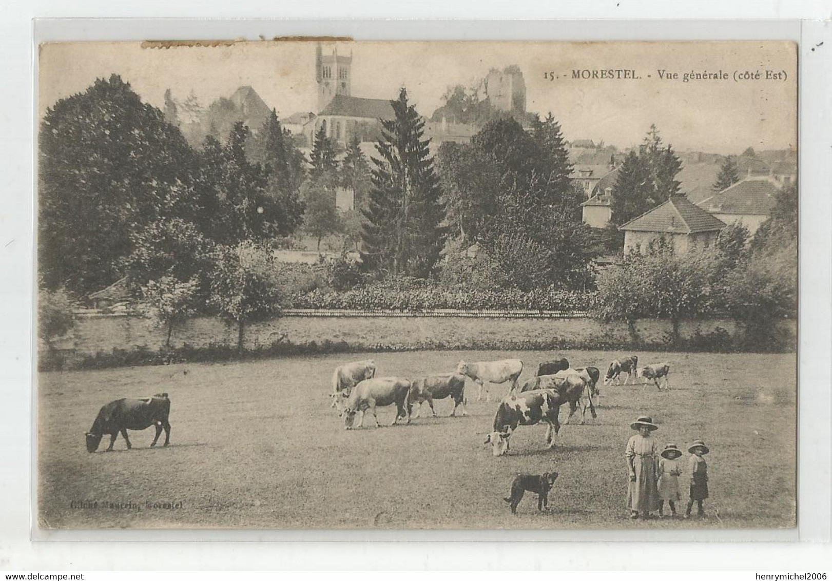 38 Isère Morestel  Troupeau De Vaches 1917 Vue Générale Coté Est - Morestel