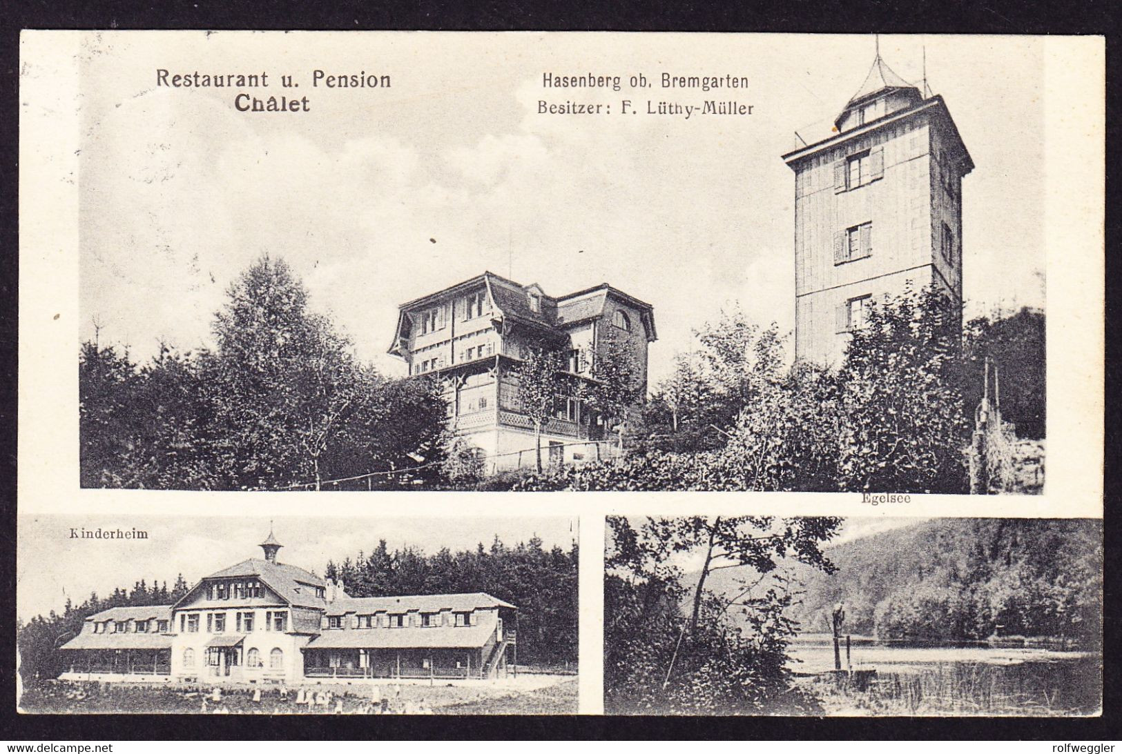 1918 Gelaufene AK: Widen. Restaurant Und Pension Châlet. Hasenberg Ob Bremgarten - Bremgarten