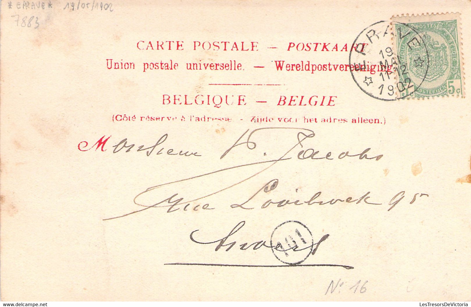 CP 1902 - Oblitération étoile Relai * Eprave * - NIPA 600 - Postmarks With Stars