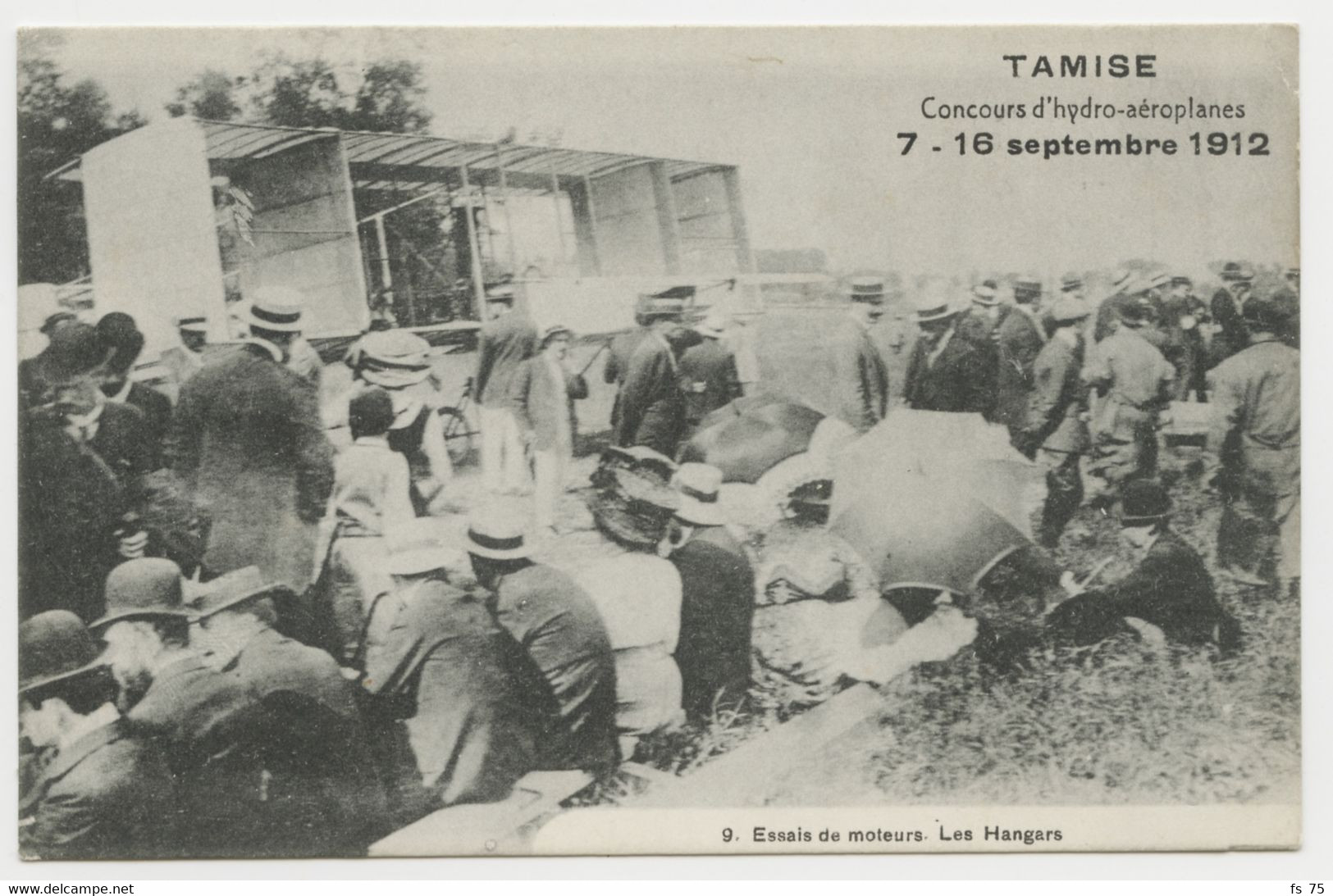 BELGIQUE - TEMSE / TAMISE - CONCOURS D'HYDRO-AEROPLANES - SEPTEMBRE 1912 - ESSAIS DE MOTEURS - LES HANGARS - Temse
