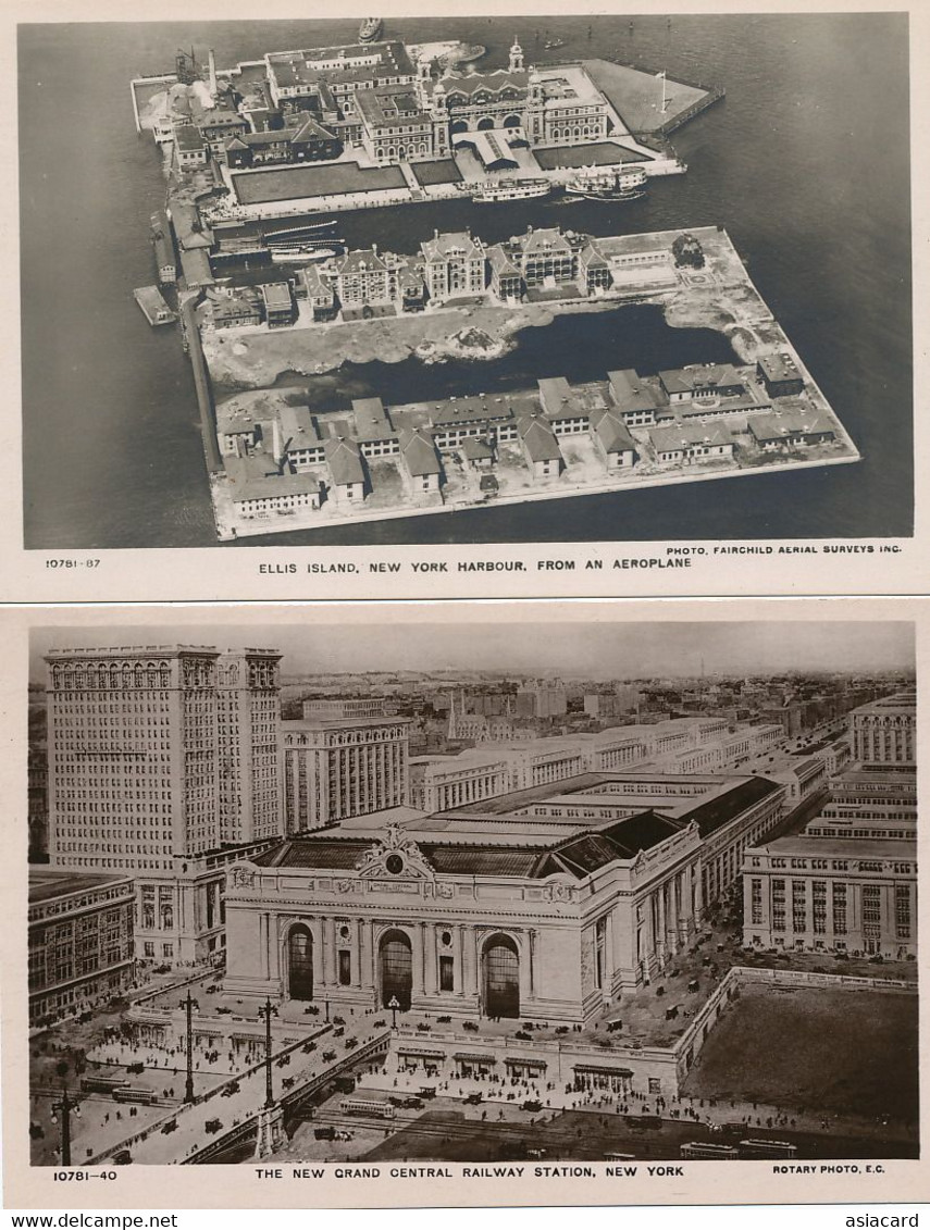 Real Photo  6 Cards Ritz Tower French Building Delmonico Hudson Terminal , Grand Central Railway , St Ellis Aerial View - Autres Monuments, édifices