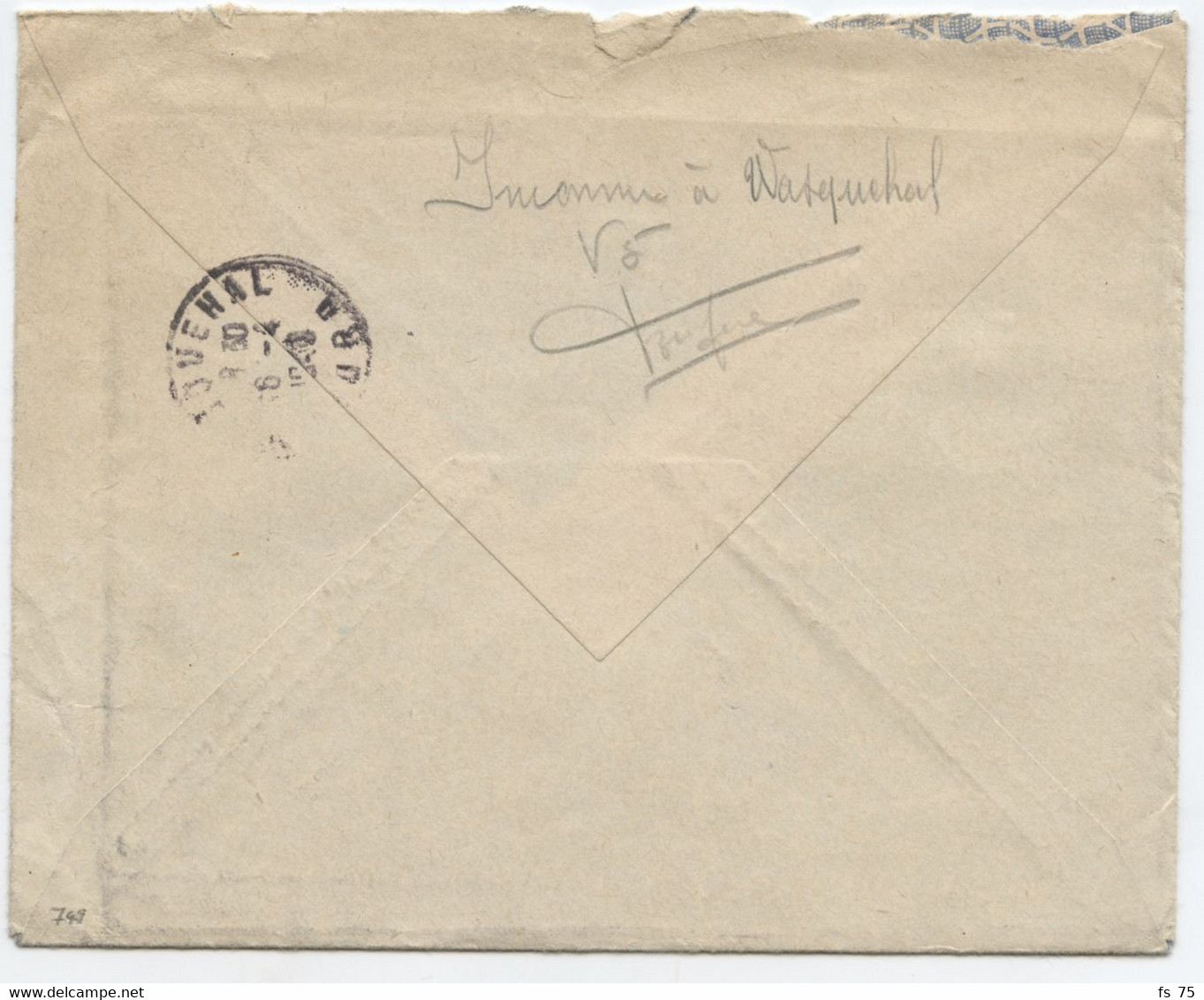 BELGIQUE - COB 749 1F35 CARMIN ADRIEN GERLACHE 5C RELAIS POTTES SUR LETTRE FRONTALIERE POUR CROIX, 1948 - Cartas & Documentos