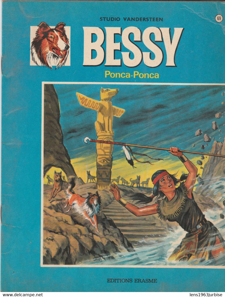 Bessy , N° 69  ,  Ponca - Ponca , Vandersteen , Erasme ( 1968 ) Trace Bic ( Nom ) BE - Bessy