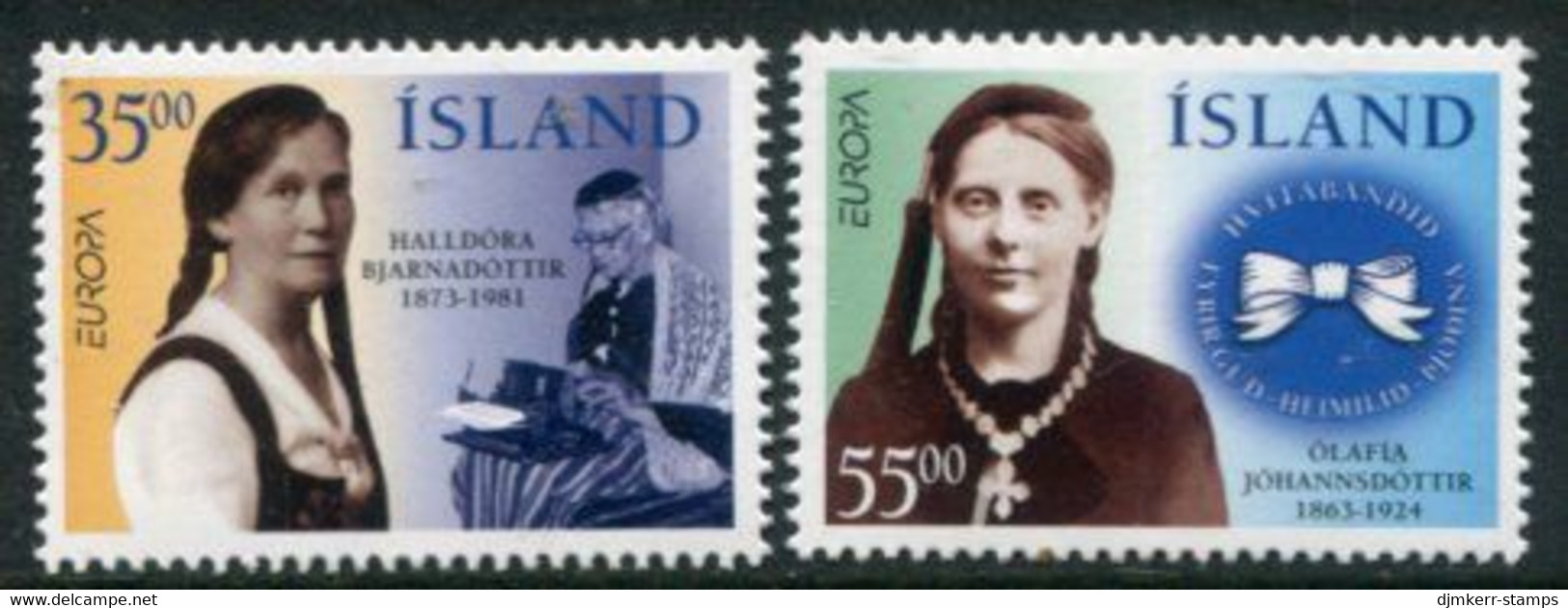 ICELAND 1996 Europa: Famous Women MNH / **.  Michel 844-45 - Nuovi