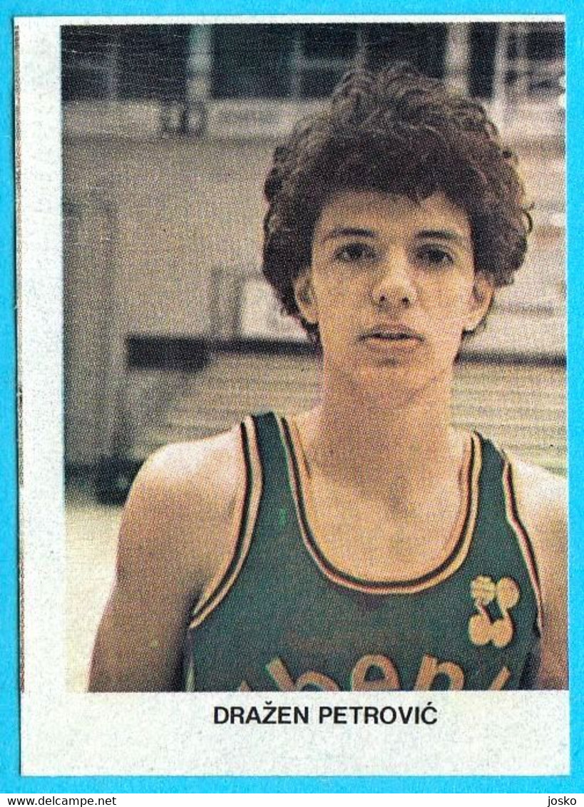 DRAZEN PETROVIC - Yugoslav Old Basketball ROOKIE Card MISSING BACK New Jersey (Brooklyn) Nets Portland Trail Blazers NBA - 1980-1989