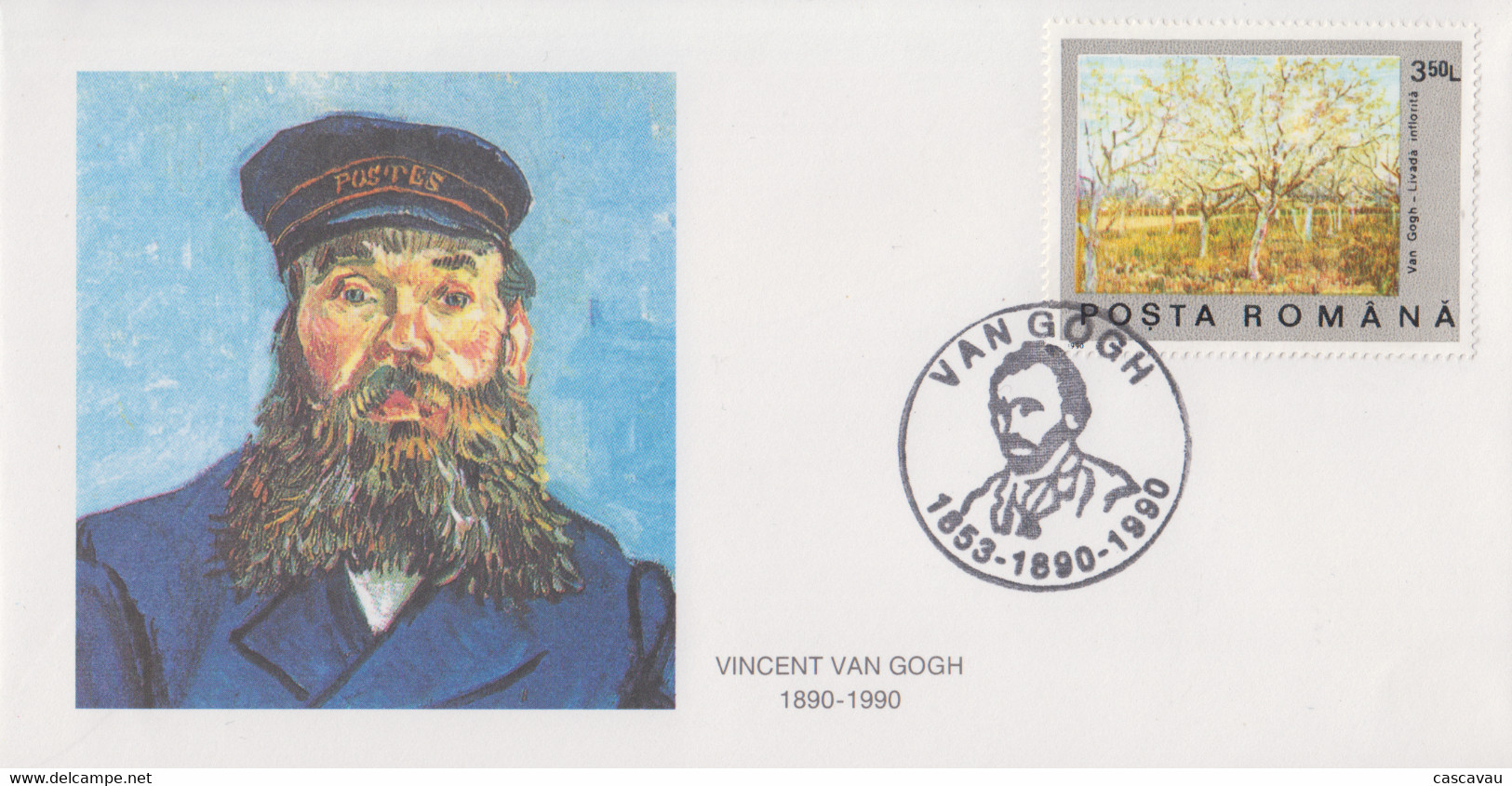Enveloppe   ROUMANIE   Oeuvre  De   Vincent   VAN GOGH   1990 - Impresionismo