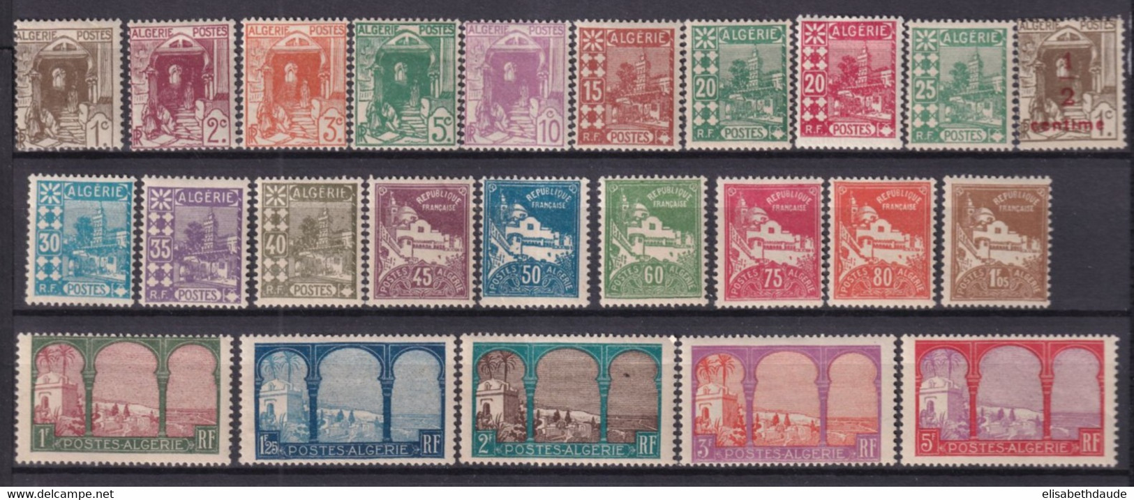 ALGERIE - ANNEE 1926 COMPLETE - YVERT N°34/57 * MH - COTE 2022 = 47 EUR. - Komplette Jahrgänge