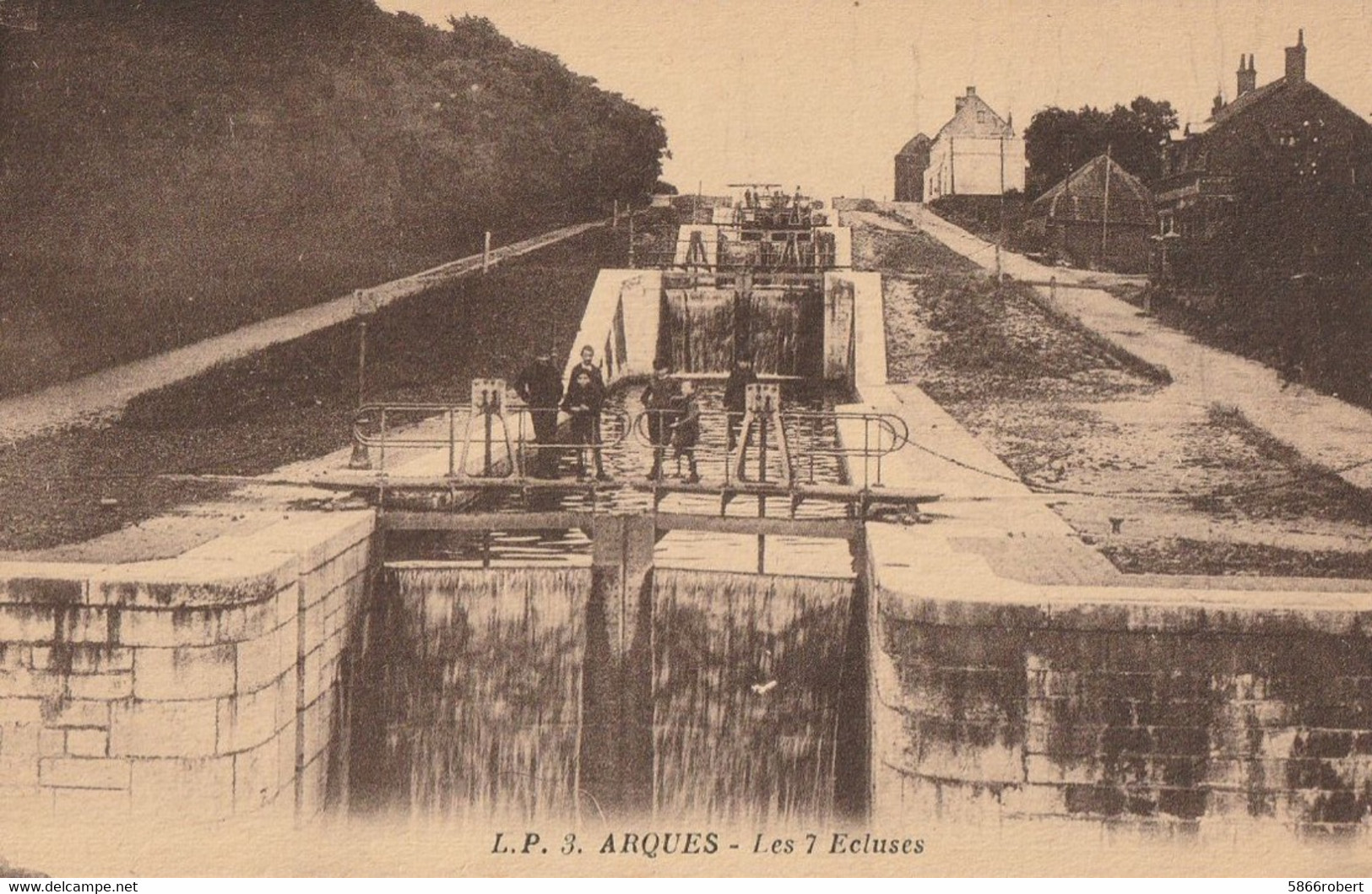 CARTE POSTALE ORIGINALE ANCIENNE : ARQUES LES 7 ECLUSES  ANIMEE PAS DE CALAIS (62) - Arques