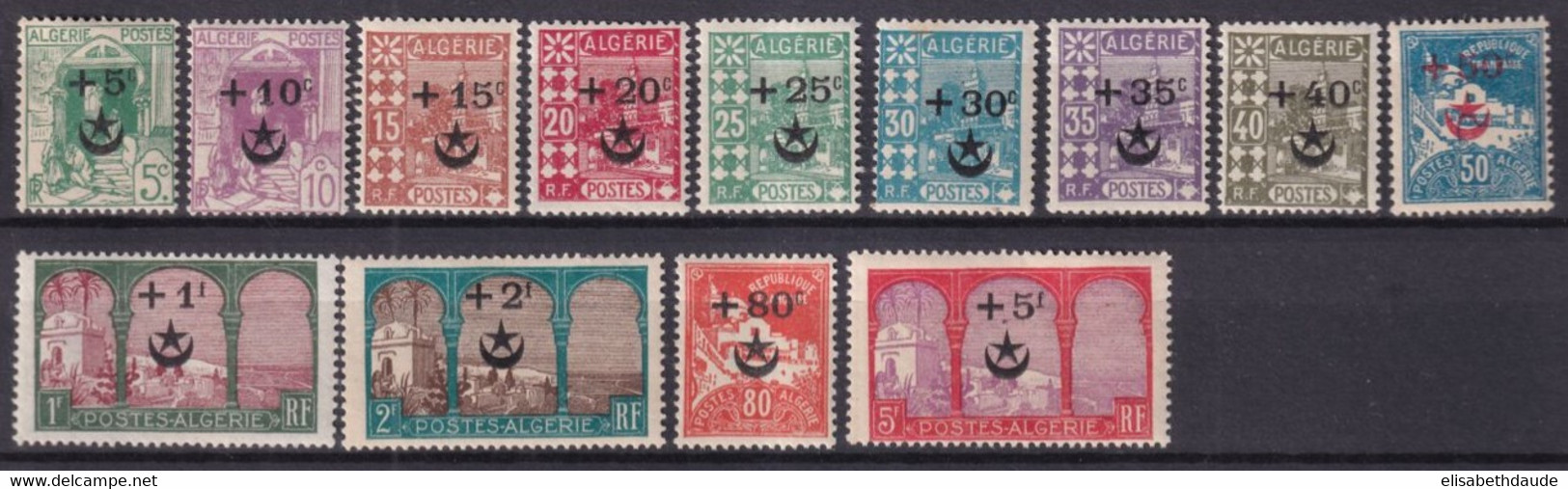 ALGERIE - 1927 - SERIE COMPLETE YVERT N°58/70 ** MNH ! - COTE 2022 = 155 EUR. - - Neufs