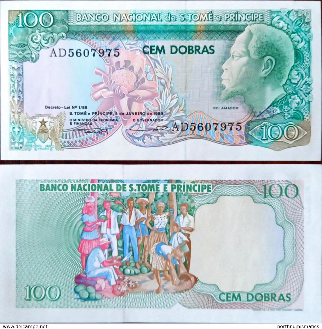 Sao Tome And Principe 100 Dobras 1989 Unc - San Tomé Y Príncipe