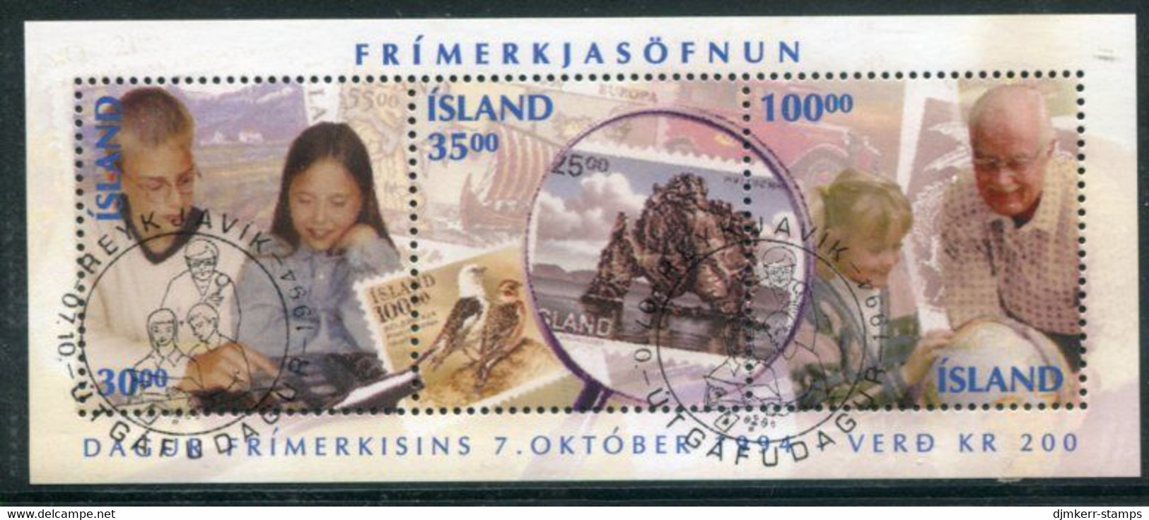 ICELAND 1994 Stamp Day Block Used  Michel Block 17 - Gebraucht