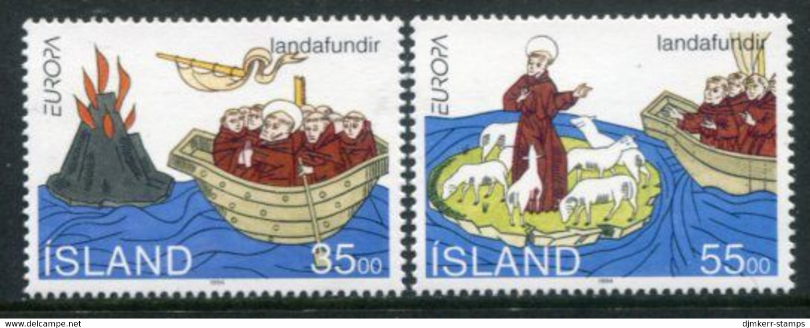 ICELAND 1994 Europa: Discover Of Iceland   MNH / **  Michel 800-01 - Unused Stamps