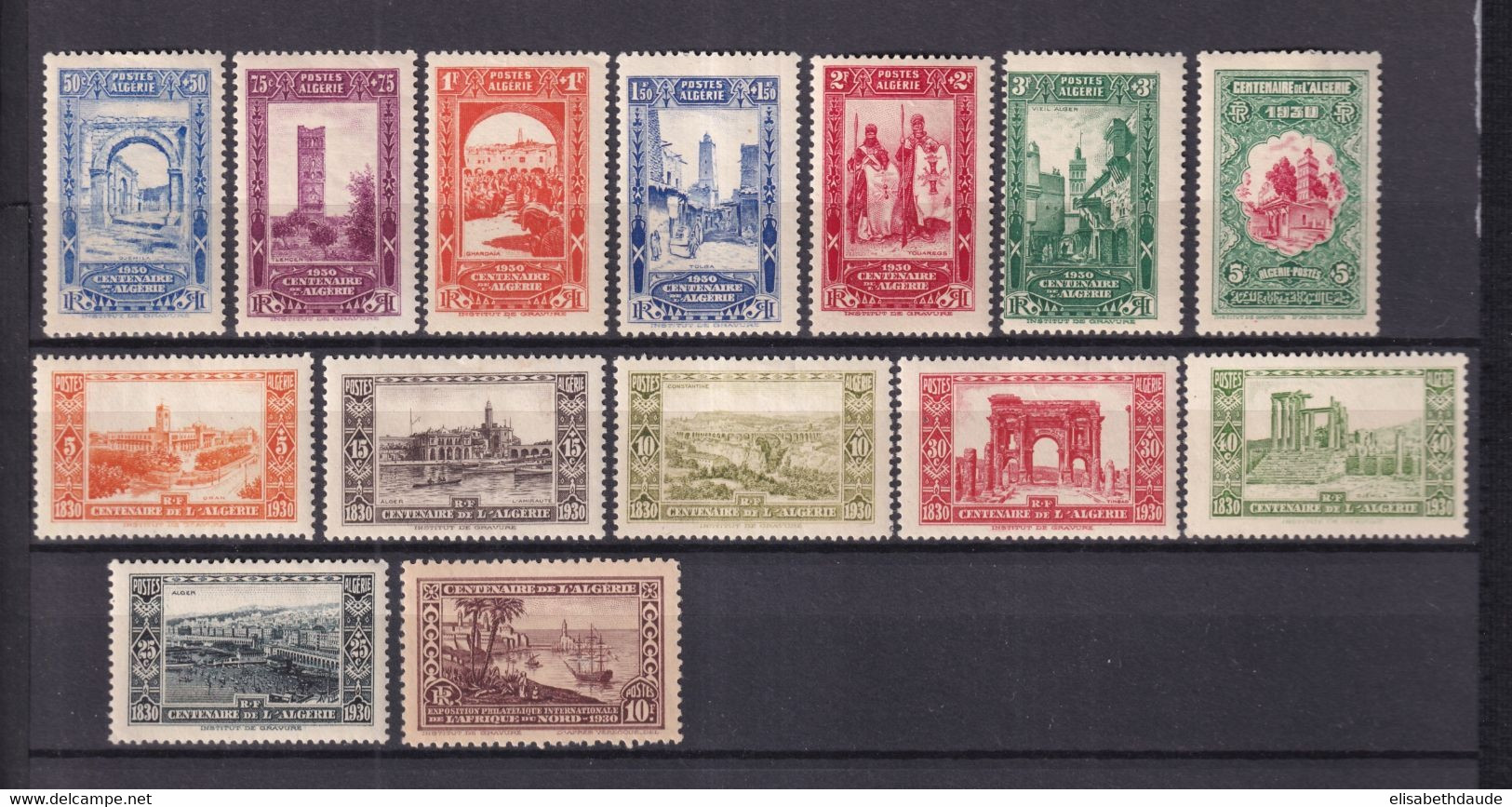 ALGERIE - ANNEE 1930 COMPLETE - YVERT N°87/100 * MH - COTE 2022 = 208 EUR. - Komplette Jahrgänge