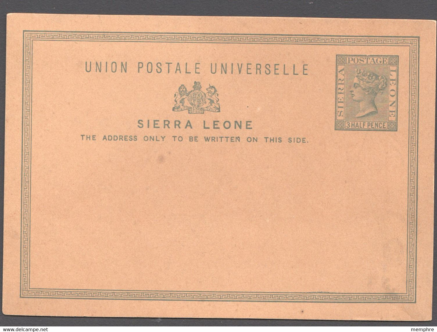 SIERRA LEONE Victoria &frac12;d. Postal Card  Unused - Sierra Leone (...-1960)