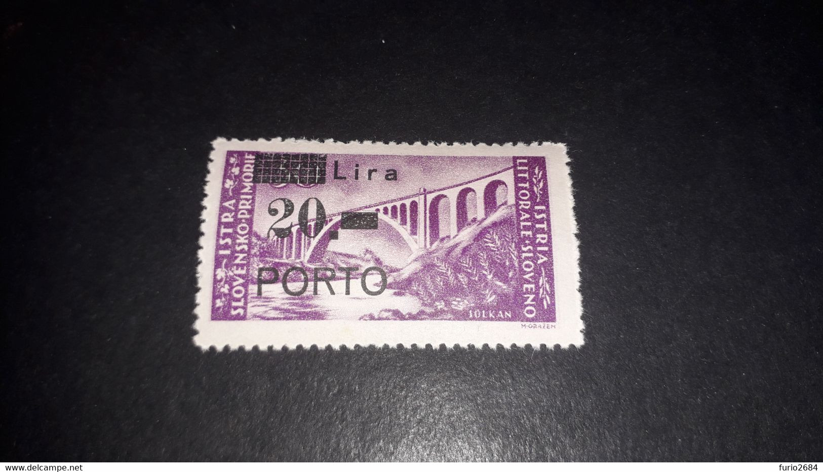 04AL10 OCCUPAZIONE STRANIERE ISTRIA LITORALE SLOVENO 1946 SEGNATASSE NUOVI VALORI SOPRASTAMPATI LIRE 20 SU 30L. (2) "XX" - Occup. Iugoslava: Litorale Sloveno