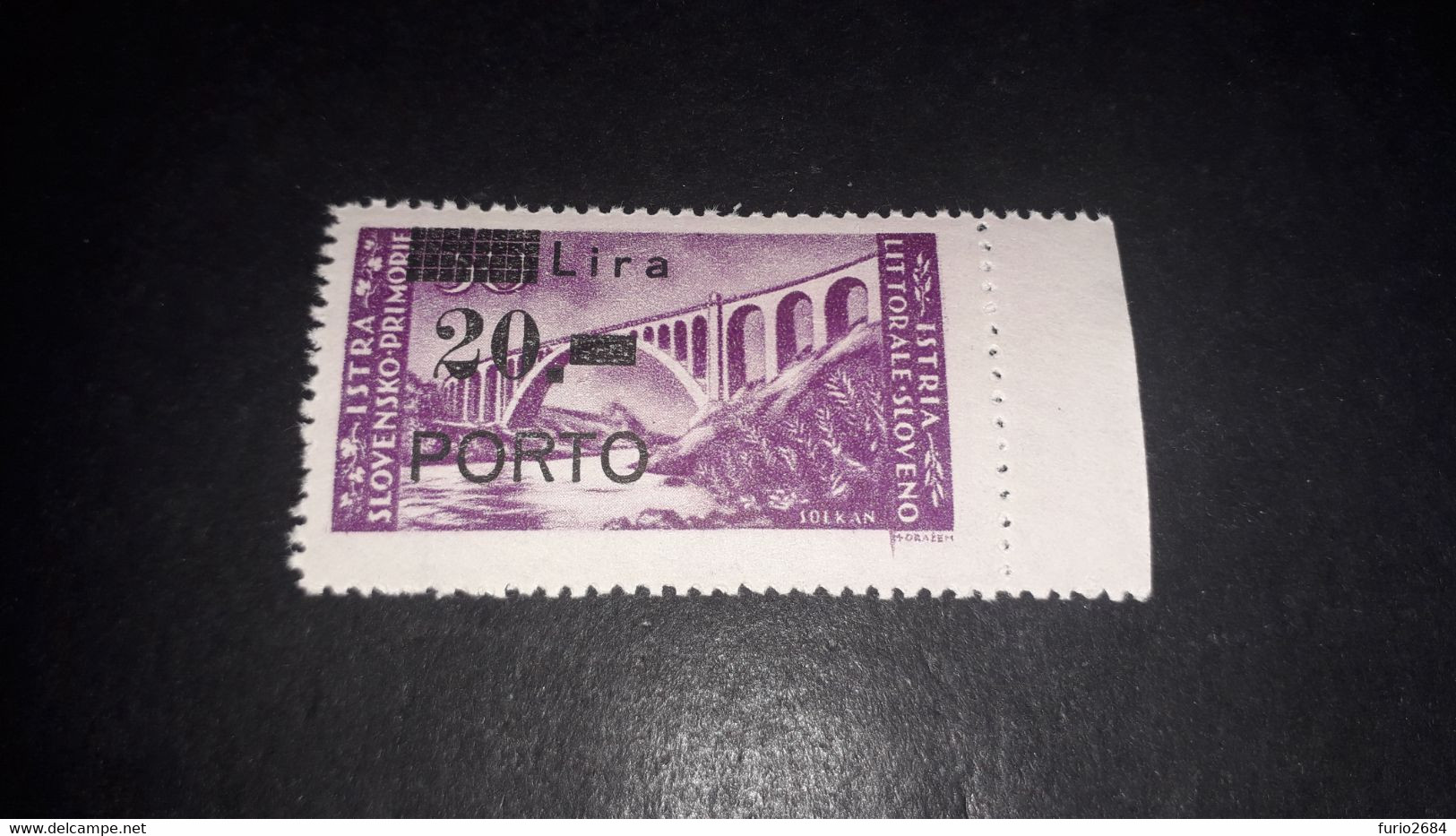 04AL10 OCCUPAZIONE STRANIERE ISTRIA LITORALE SLOVENO 1946 SEGNATASSE NUOVI VALORI SOPRASTAMPATI LIRE 20 SU 30L. (3) "XX" - Yugoslavian Occ.: Slovenian Shore