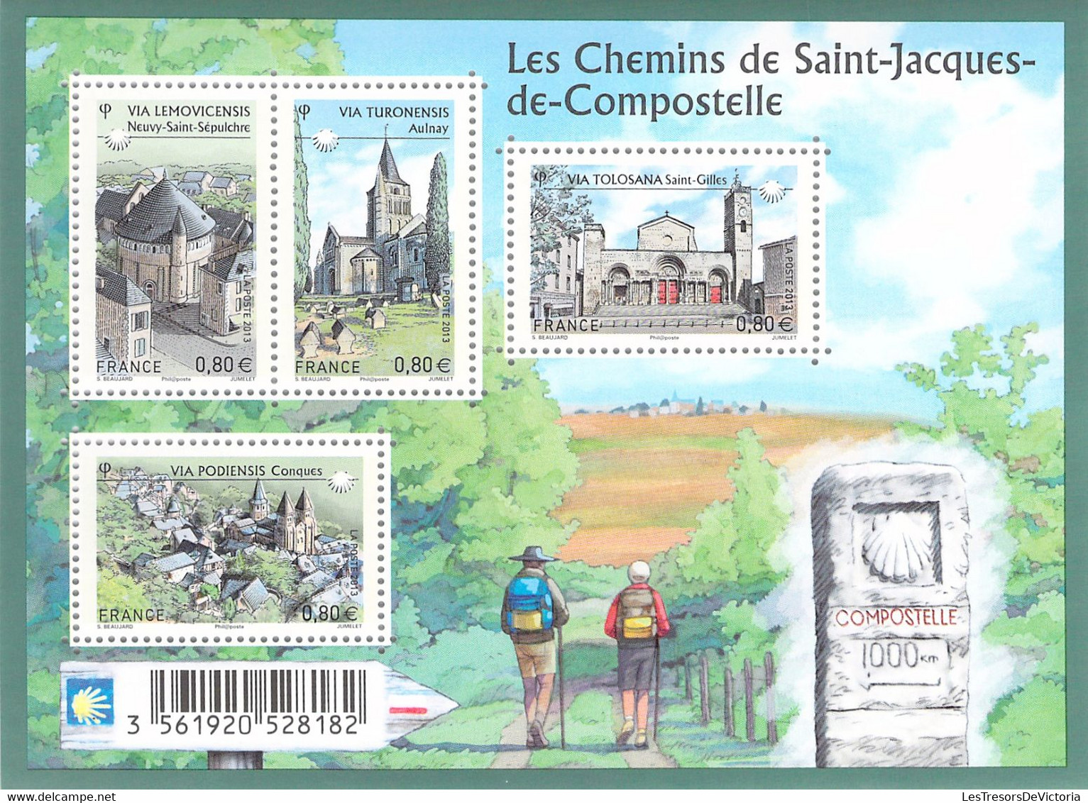 Lot De Bloc Feuillet Neuf **MNH Et Gravure De Timbres Les Chemins De St Jacques De Compostelle - Other & Unclassified