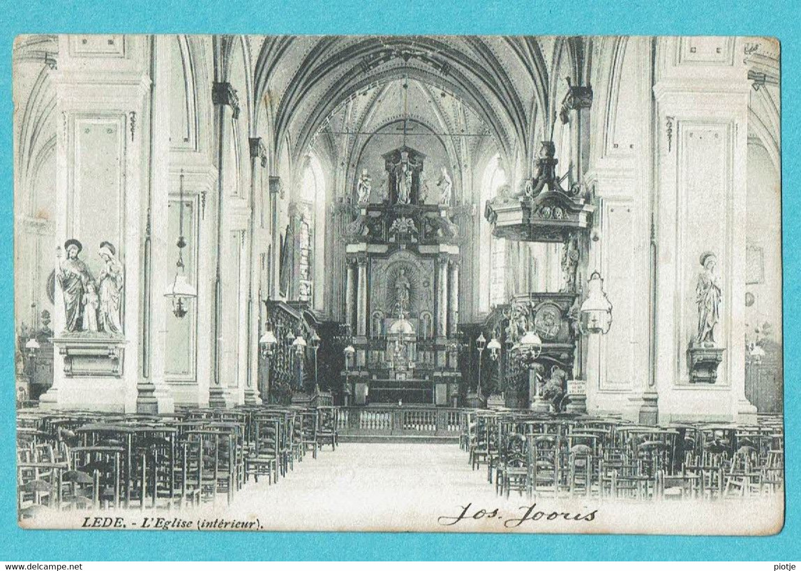 * Lede (Oost Vlaanderen) * L'église Intérieur, Binnenzicht Kerk, Inside The Church, Kirche, Autel, Chaire De Vérité, Old - Lede