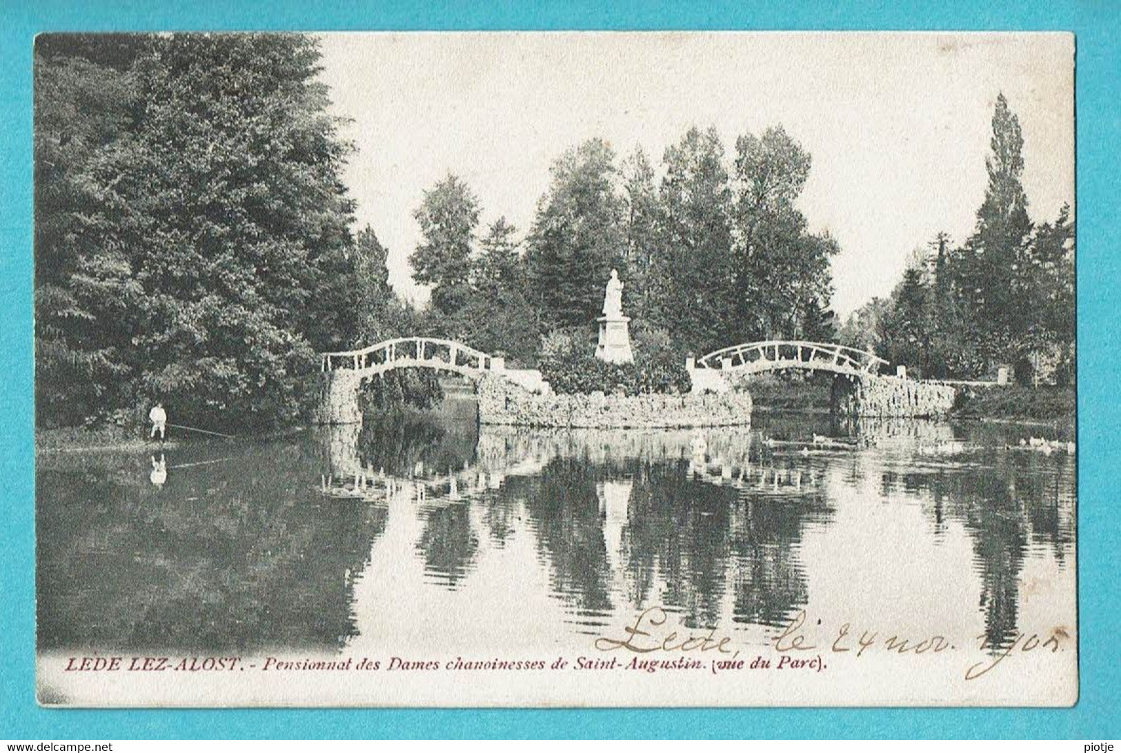 * Lede Lez Alost - Lede Bij Aalst (Oost Vlaanderen) * Pensionnat Dames Chanoinesses De Saint Augustin, Vue Du Parc, Pont - Lede