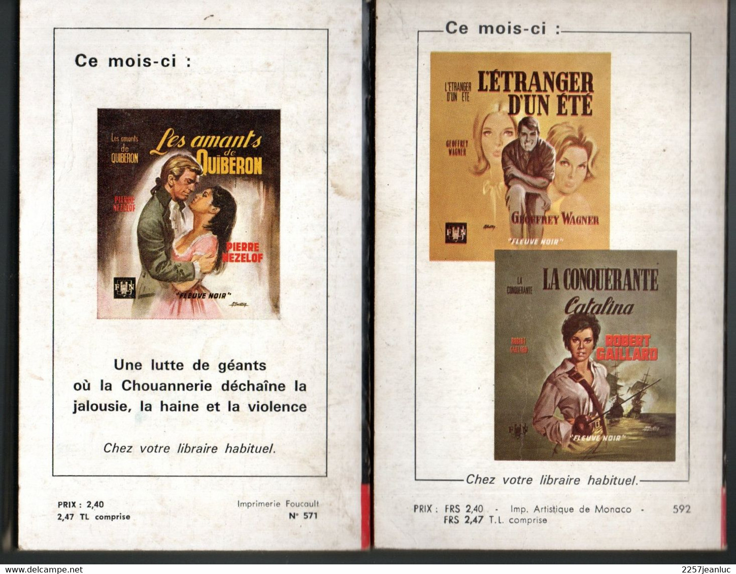 2 Romans Espionnage  -  Editions Fleuve Noir  N: 571  C'est Pour Demain  Et N: 592 La Bête Noir De Mr Suzuki De 1966 /67 - Fleuve Noir