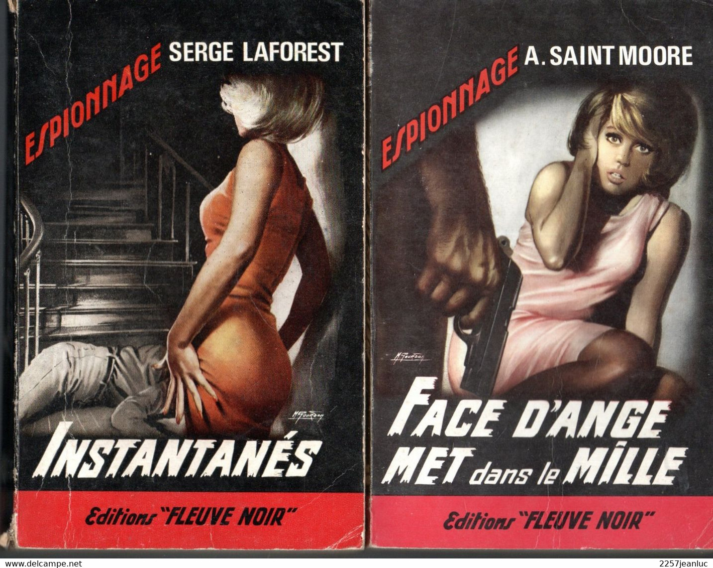 2 Romans Espionnage  -  Editions Fleuve Noir  N: 456  Instantanés   Et N: 460 Face D'ange Met Dans Le Mille  De 1964 - Fleuve Noir