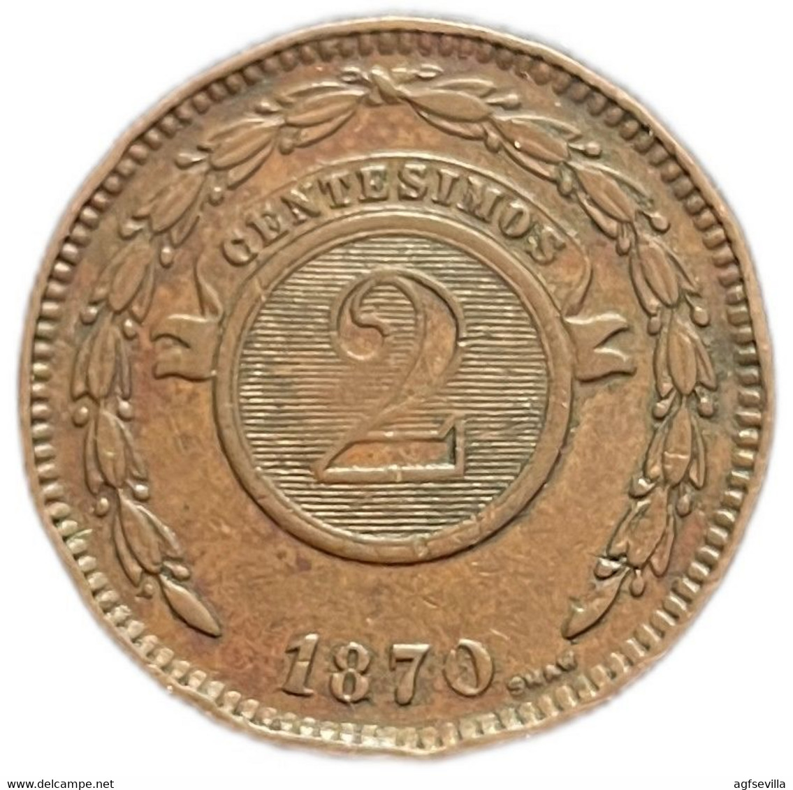 PARAGUAY. 2 CENTÉSIMOS. 1.870 - Paraguay