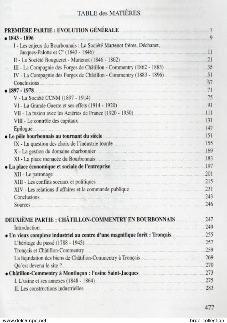 La Sidérurgie En Bourbonnais, Alain Auclair - Pierre Couderc (forges De Châtillon - Commentry - Neuves-Maisons) 2000 - Bourbonnais