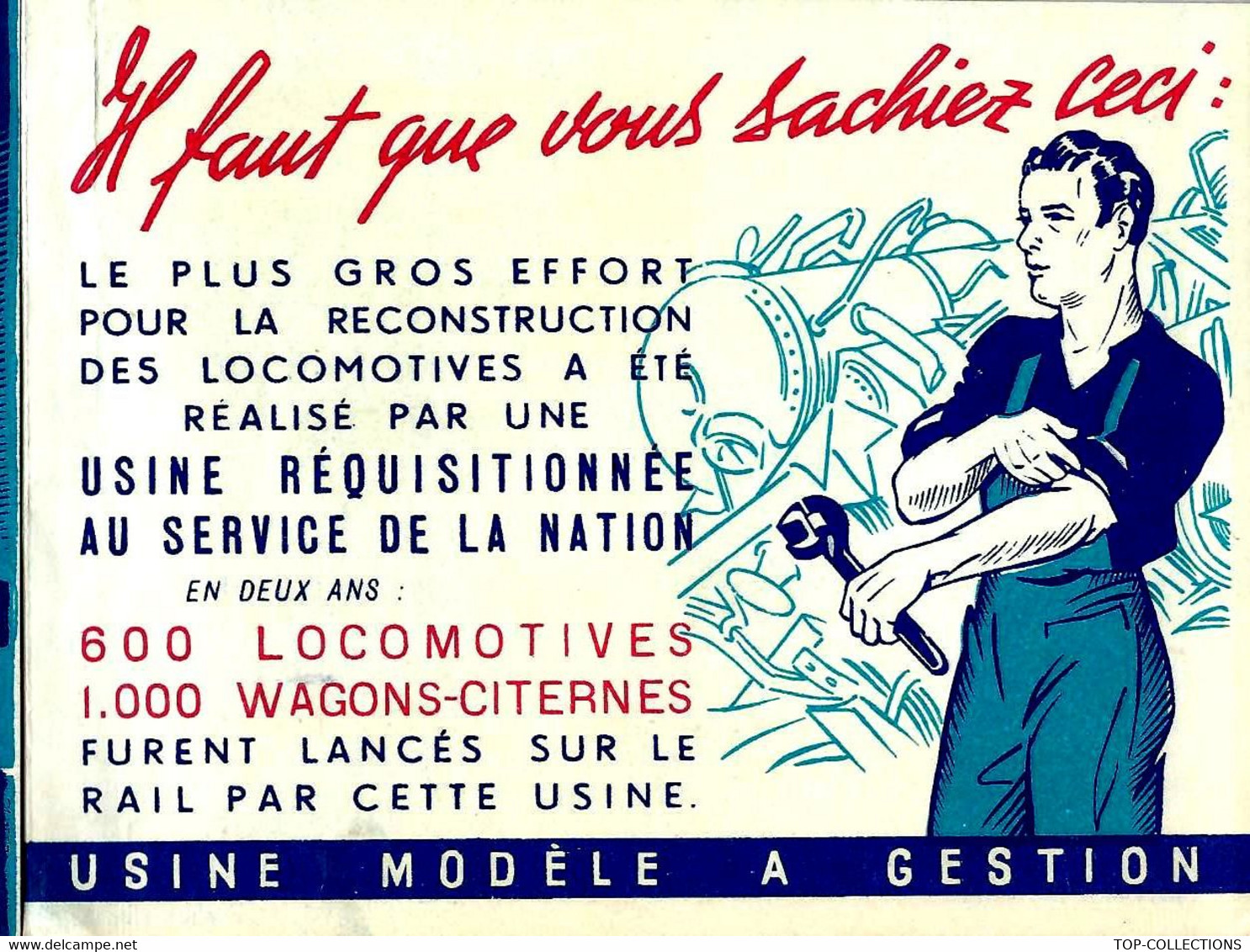 1945 APRES GUERRE PUBLICITE  SYNDICALISME  ACIERIES DU NORD USINE MODELE A GESTION OUVRIERE Marseille - Advertising