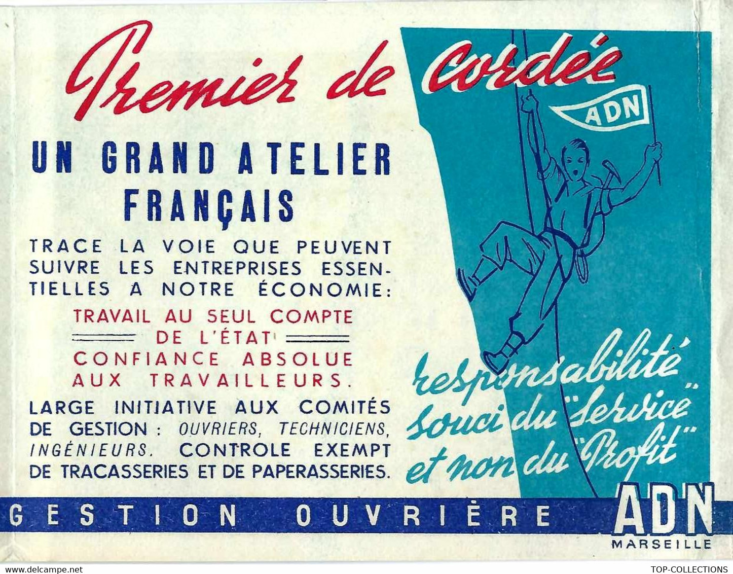 1945 APRES GUERRE PUBLICITE  SYNDICALISME  ACIERIES DU NORD USINE MODELE A GESTION OUVRIERE Marseille - Advertising