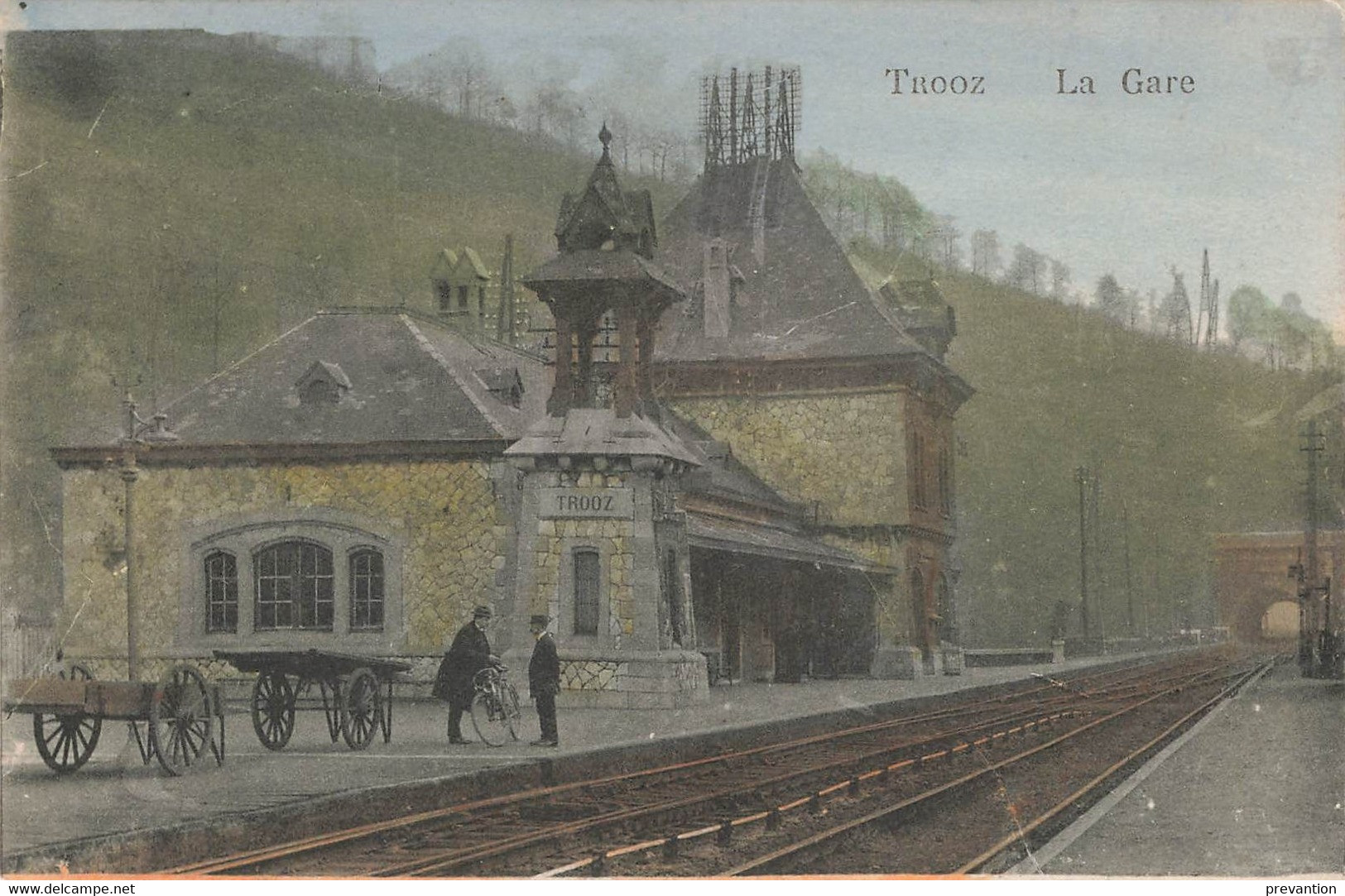 TROOZ - La Gare - Carte Colorée Et Circulé - Trooz